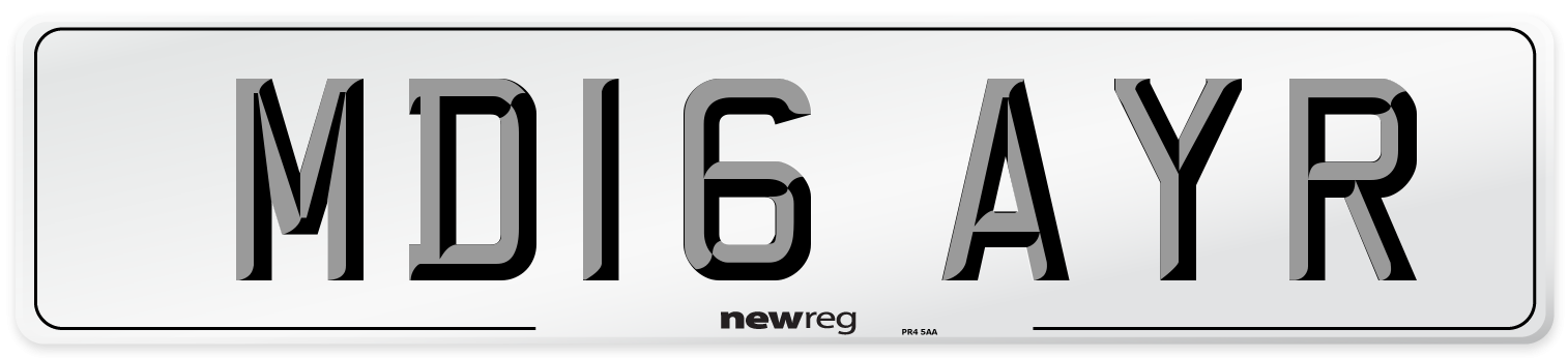 MD16 AYR Number Plate from New Reg